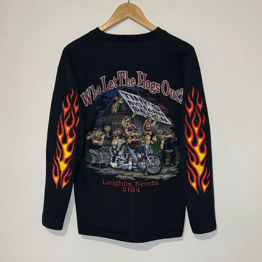 Vintage Who Let The Hogs Out Long Sleeve Polo / 2004 / Medium